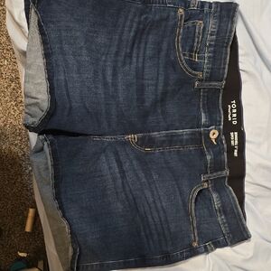 Torrid Dark Indigo Rolled Cuff Denim Shorts